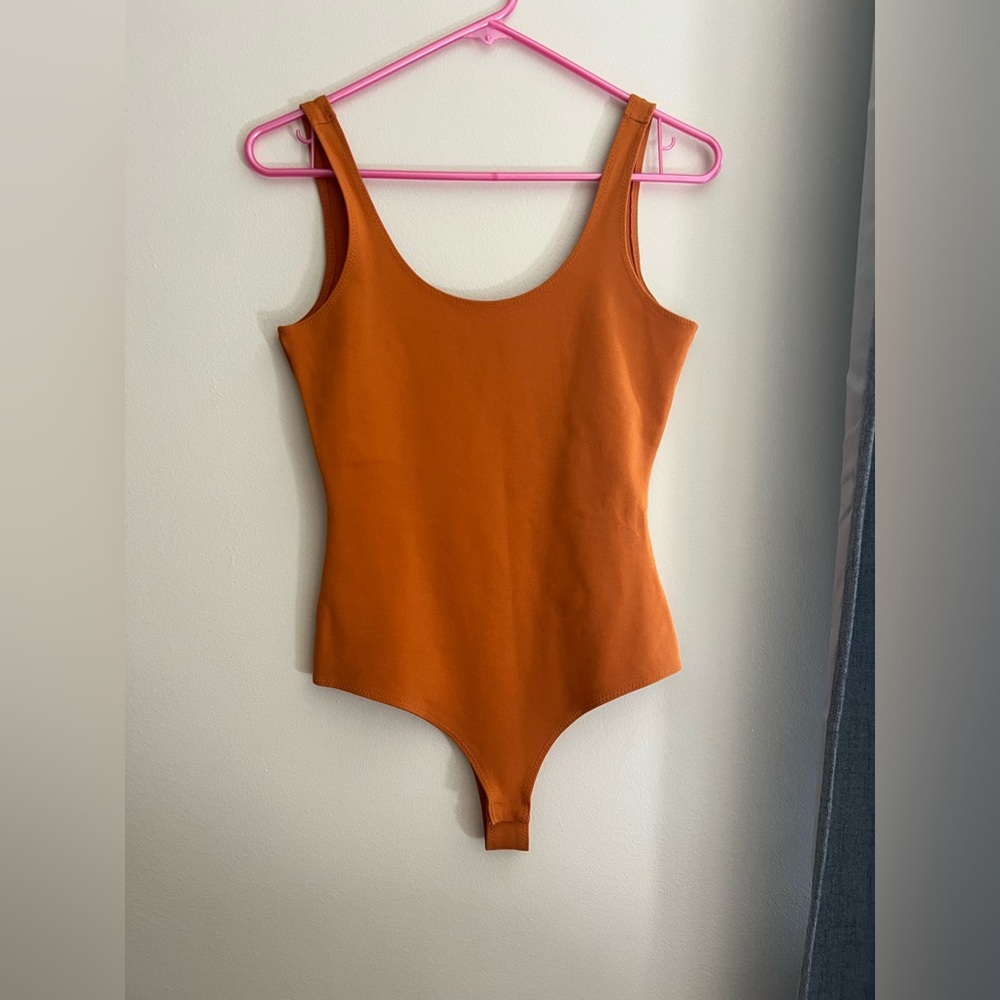 Burnt Orange scoop back bodysuit
